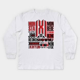 MONSTA X Font Collage 2 Kids Long Sleeve T-Shirt